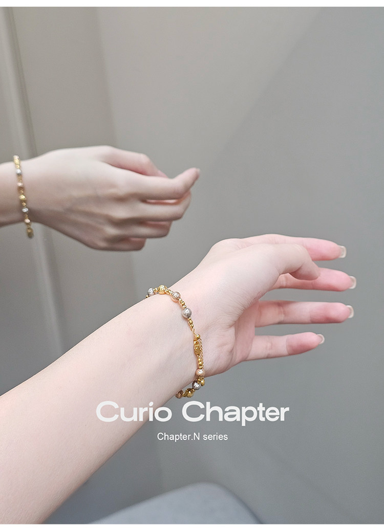 Серебряное ожерелье curio chapter三色车花球项链925银意大利工艺轻奢小众时尚高级