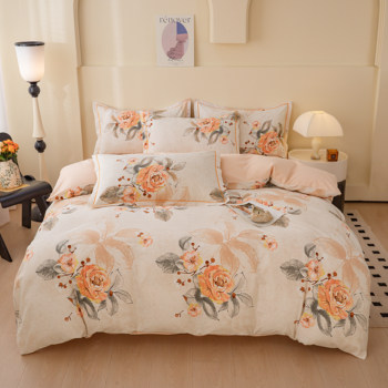 Pure cotton 100 cotton bedding four-piece set quilt cover bedding student dormitory bed sheets four-piece set 3