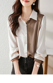 2025女装新款雪纺衫衬衫女大复古港味休闲上衣宽松女士长袖衬衣女