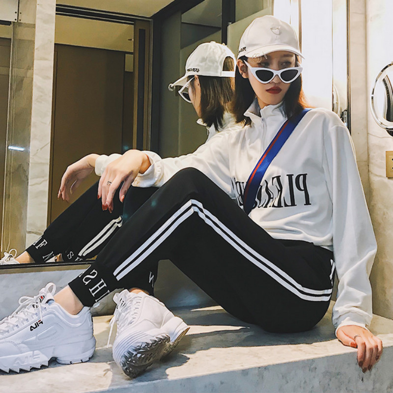 Quần thể thao nữ mùa thu đông 2018 Học sinh mới quần harem hiphop hoang dã quần mỏng giản dị đường phố thủy triều quần jogger nữ