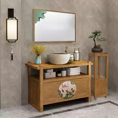 Modern new Chinese bathroom cabinet bathroom set art wash basin combination washbasin toilet wash table