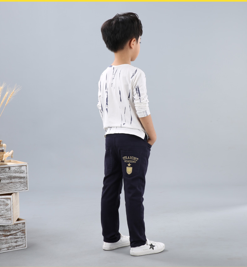 Quần áo trẻ em quần bé trai mùa thu và quần mùa đông cộng với quần nhung dày thường mặc quần jean trẻ em lớn cotton trẻ em mùa thu - Quần jean quần bò lót lông cho bé