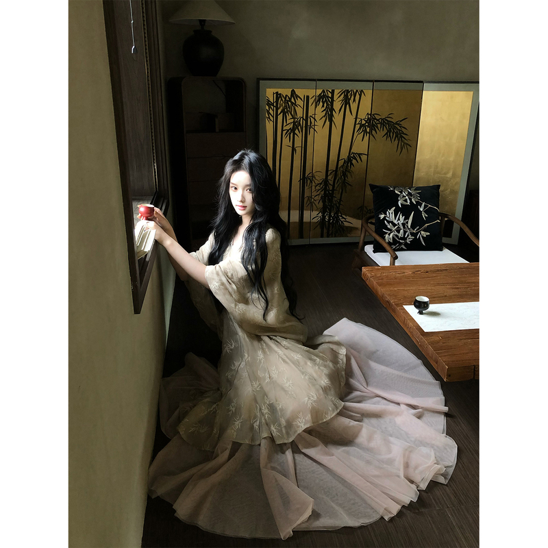 Youwei2026 Is a Stunning Dress for Women, New Summer Style, New Chinese Zen Style Patchwork Long Dress