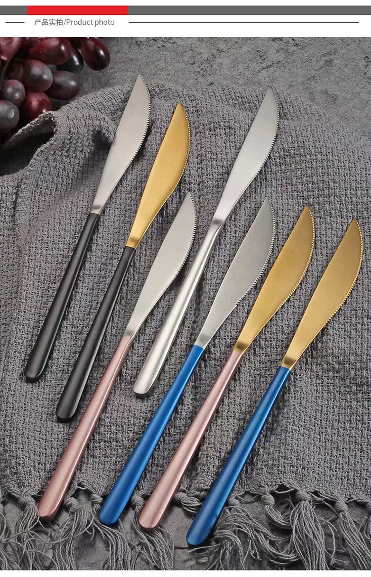Thép không gỉ Tây bít tết dao nhà Châu Âu dễ thương trẻ em lưới đỏ cắt bít tết dao kéo bữa ăn chính cây ngưu bàng - Đồ ăn tối khay đựng đồ ăn