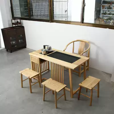 Tea ceremony tea table tea set set table integrated full automatic ash wood small tea table coffee table home balcony