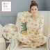 Bộ quần áo bầu mùa xuân và mùa thu bộ đồ ngủ cotton tinh khiết cho phụ nữ mang thai trong thời kỳ cho con bú sau sinh, bộ đồ mỏng mùa hè cho con bú dịch vụ tại nhà - Giải trí mặc / Mum mặc