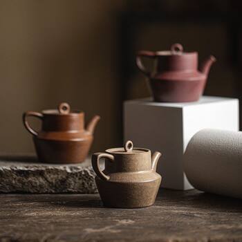 Yinchuantang japanese stone pottery, jijifeng teapot, tea set, ceramic old rock mud brew teapot ball hole filter qiuye pot