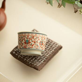 Jingdezhen painted lotus tea cup, tea cup, ceramic tea set, host cup, guest cup, small goblet, kung fu tea set