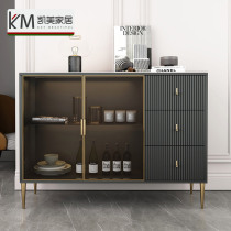 Rock board sideboard modern minimalist living room locker Italian minimalist wall tea cabinet wine cabinet golden porch cabinet