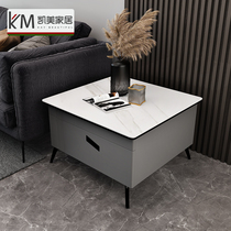 Rock plate side a few simple modern corner square small coffee table marble small apartment sofa matching side cabinet