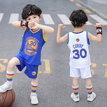 Childrens suit Two-piece summer childrens clothing Boy childrens vest set Sports set Jersey Baby cotton basketball suit