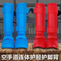 Jiurishan karate conjoined leg guards Muay Thai boxing Sanda training shin guards instep guards WKF calf instep guards