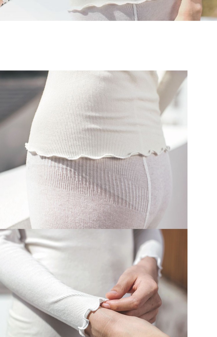 LIFEDIFF modal ren cổ tròn dài tay áo ấm gây sốt ren thoải mái chạm đáy đồ lót nữ mùa thu đông áo lót mặc vest nữ