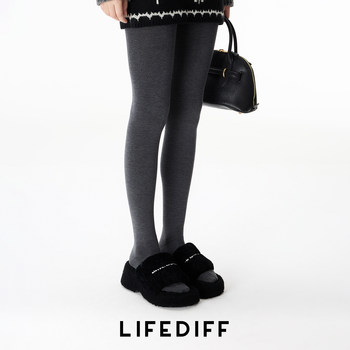 Dark Gray Classic Plain Wool-Blend Tights for Women, Autumn and Winter Slimming Leggings, Warm Outerwear Tights