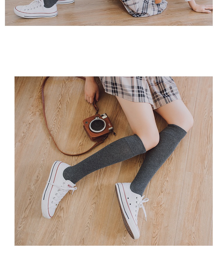 LIFEDIFF Học viện Nhật Bản vớ gió màu rắn vớ sinh viên vớ cotton đầu gối vớ Hàn Quốc vớ nữ vớ - Bít tất nữ tất nam cổ ngắn