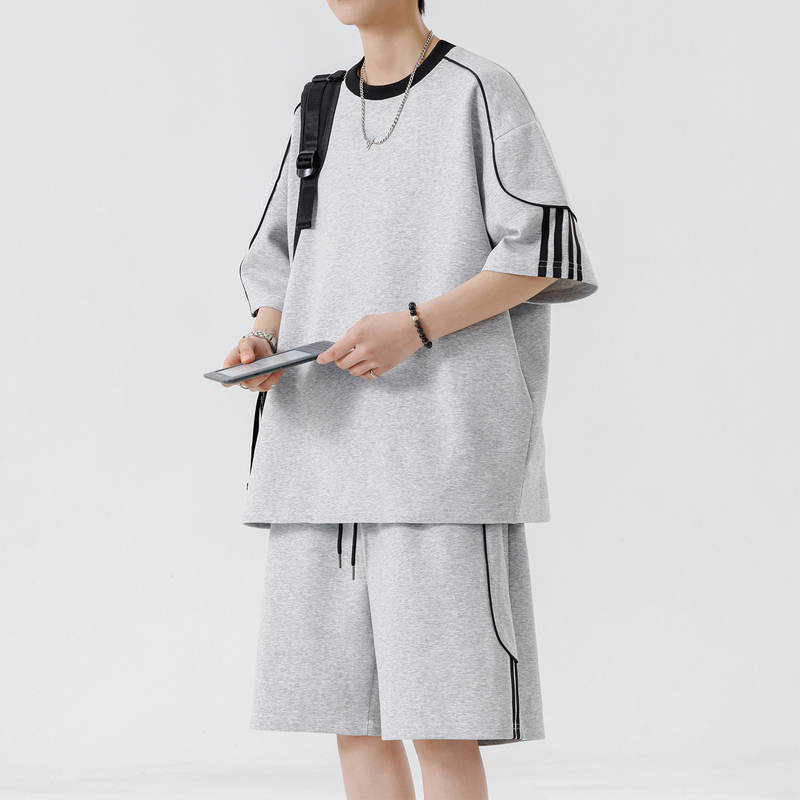 Teenagers' Summer Suit Boys' Junior High School and High School Students' Short-Sleeved T-Shirt Big Children's Men's Sports Clothes Two-Piece Set Teenagers' Summer Suit Boys' Junior High School and High School Students' Short-Sleeved T-Shirt Big Children's Men's Sports Clothes Two-Piece Set