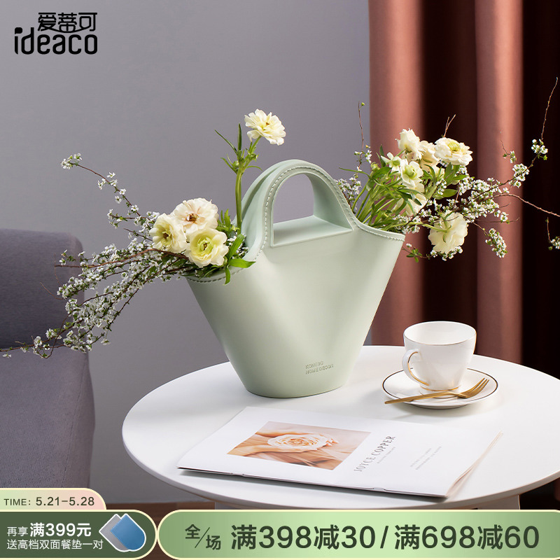 Light luxury luxury handbag vase fittings Creative living room sample room with flower - sensitive home decorations