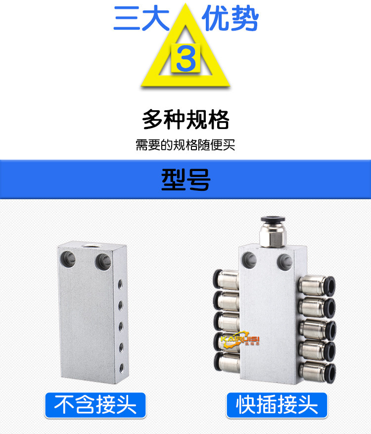 Вакуумные Чак 机械手真空工业气动配件气排分流器进气8一进4/6/8/10/12/14/16出 Kairui siming