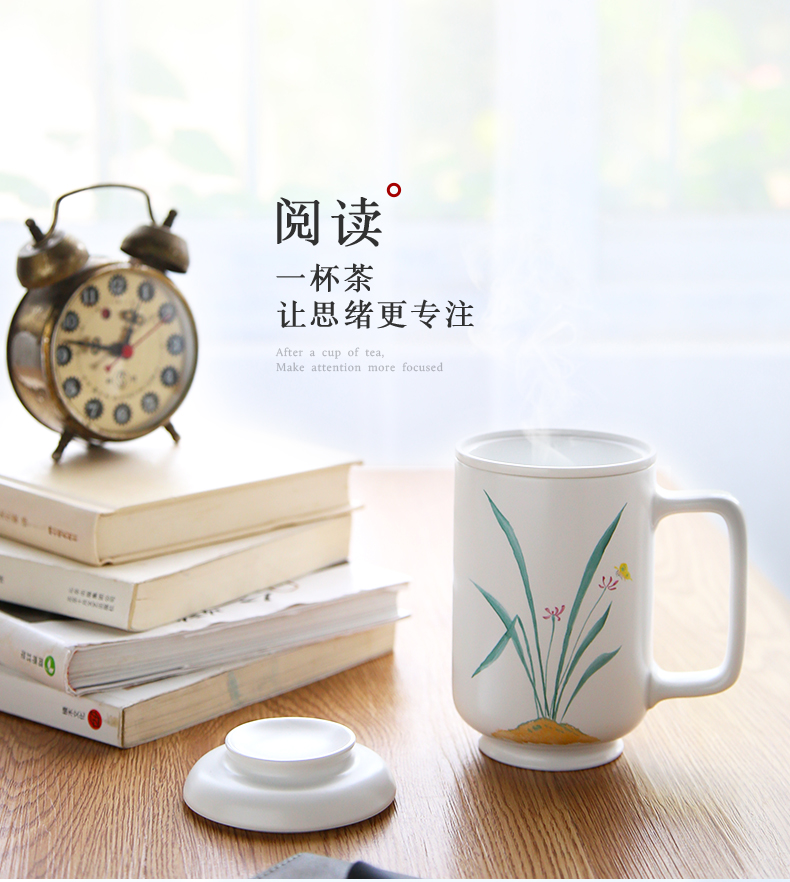 Three frequently hall tea cup ceramic filtration separation with cover the tea cups of tea cups office boss tea cups