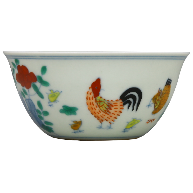 Three frequently hall jingdezhen ceramic sample tea cup tea cups kung fu tea cups to restore ancient ways in color bucket cylinder cup chicken