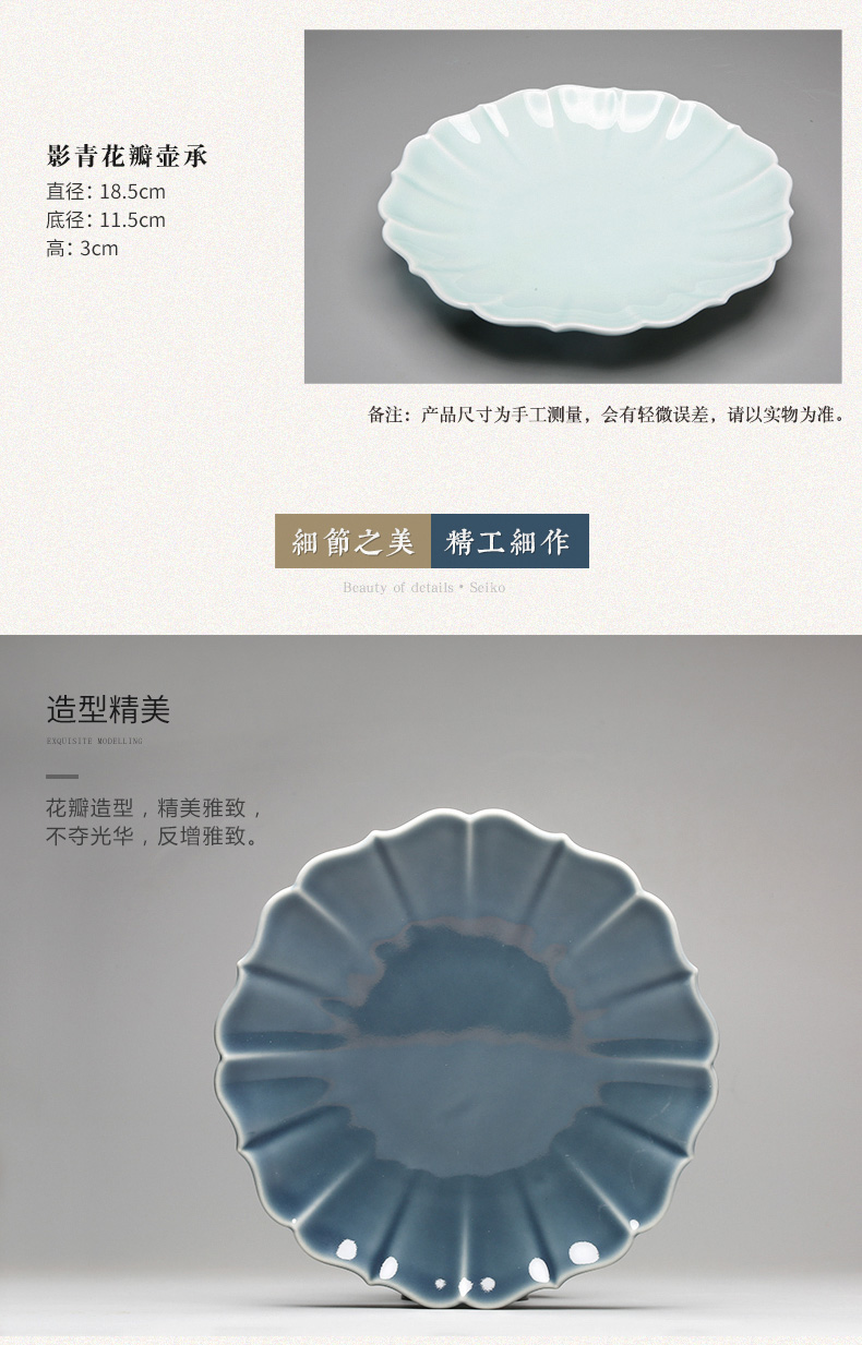 The three regular dry plate kunfu tea home snacks tea tray bearing pot S72053 jingdezhen ceramic tea set furnishing articles