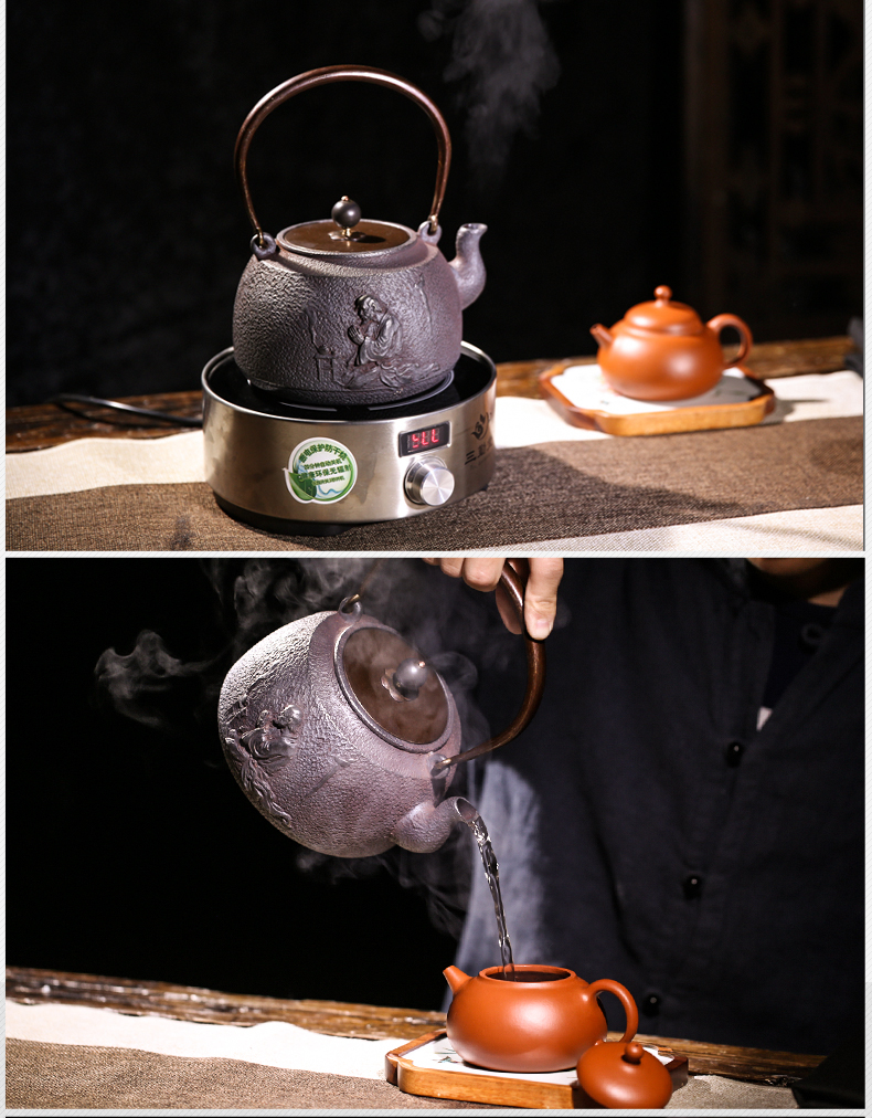 The three regular iron pot of cast iron teapot kettle imitated Japanese manual arc TaoLu S28001 pot of boiled water without coating machine