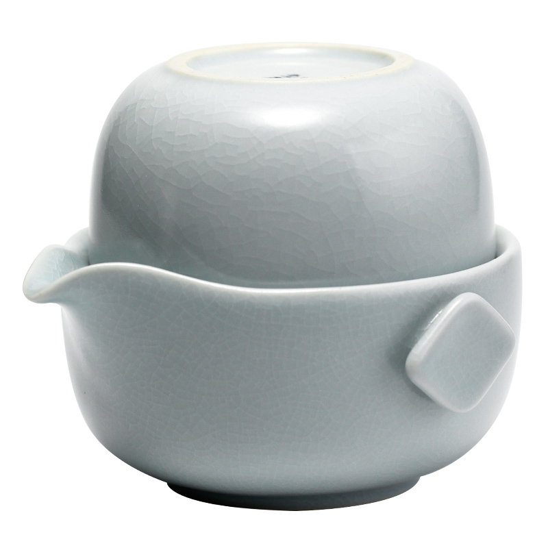 Three frequently hall your up crack cup portable travel kung fu tea set a pot of a cup of jingdezhen ceramic hand grasp pot