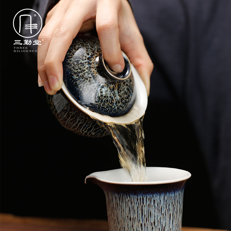 The three frequently tureen kung fu tea tea ware jingdezhen ceramics up three cups to use suit S11036