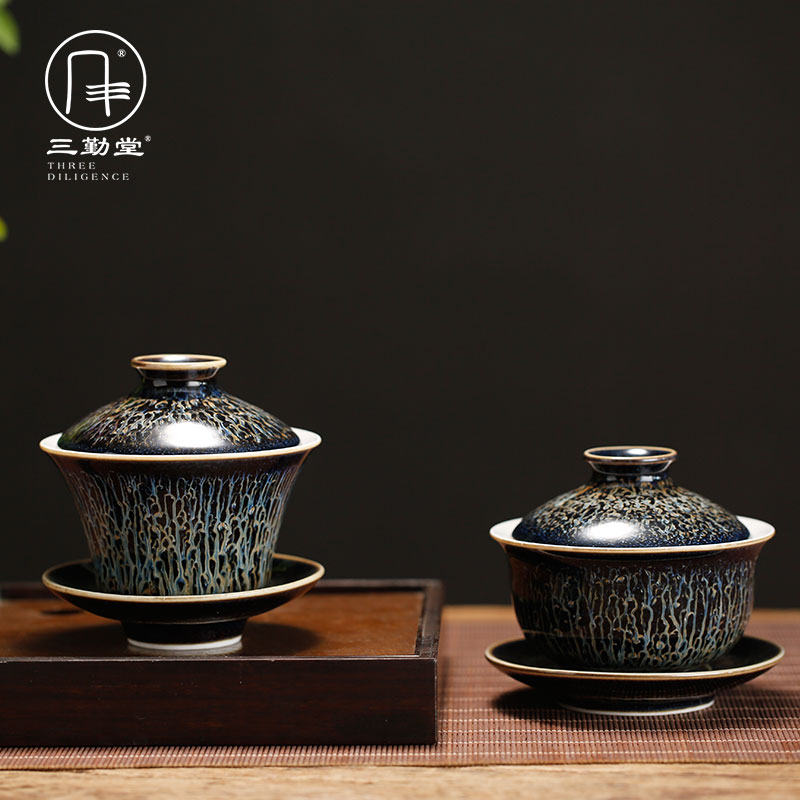 The three frequently tureen kung fu tea tea ware jingdezhen ceramics up three cups to use suit S11037