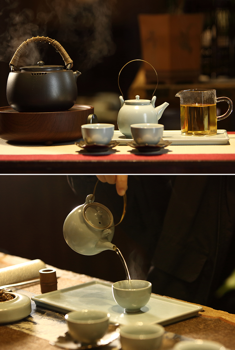 Kung fu tea set three frequently hall jingdezhen teapot teacup small tea table of a complete set of household ST1026 your up with ceramics