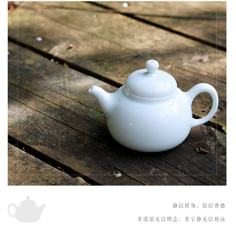 The three frequently shadow blue little teapot kung fu tea tea ware jingdezhen ceramics office home jun DE pot by hand