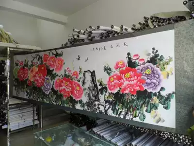 Calligraphy and painting Calligraphy and painting Chinese painting special sale Zhang Er pure hand-painted peony living room meeting room hotel hall decoration 1
