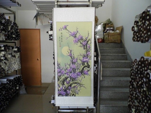 National pictorial painting Plum gift painting Decorative Painting Purple Plum 4-ruler Chinese Purple Gas East to have been framed 2