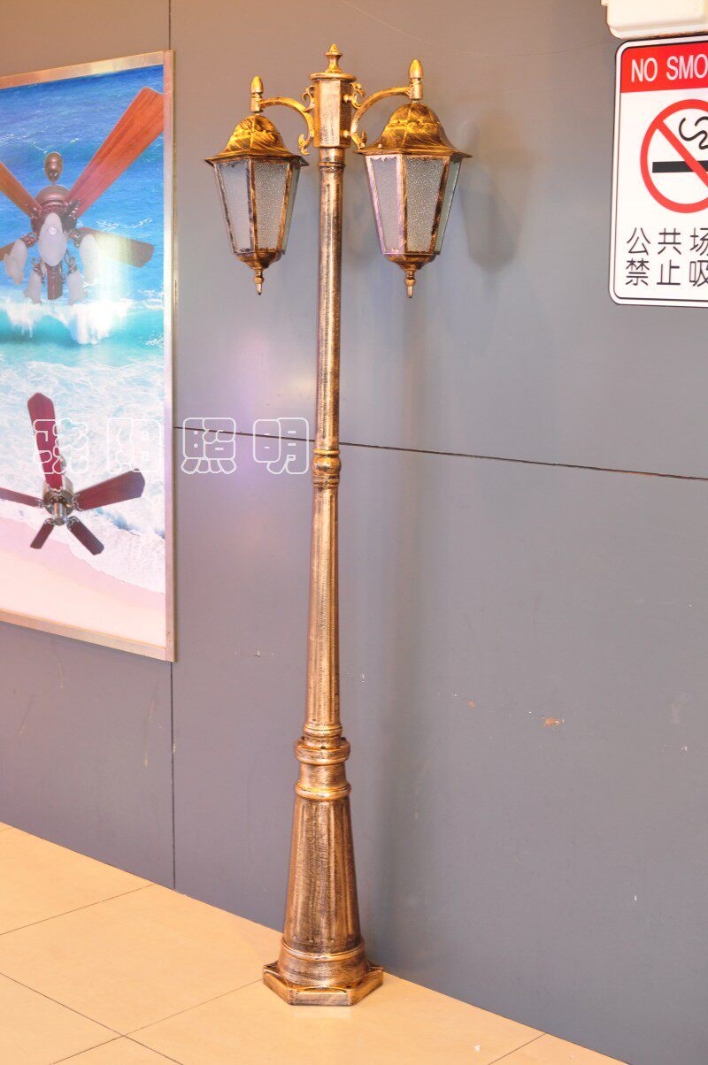 Courtyard lamp street lamp Outdoor Wedding Eurostyle Double Head column Lamp Community Garden Villa Grass Terrace Lamp Waterproof street lamp