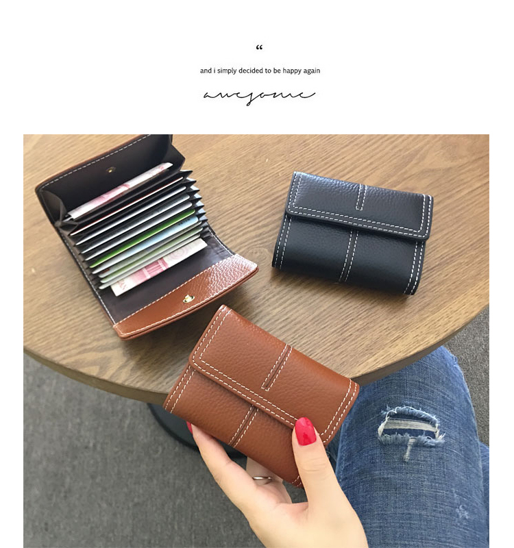 Lớp đầu tiên của da mới thẻ gói nữ đa- thẻ vị trí đơn giản nhỏ retro gói thẻ da chủ thẻ kinh doanh thẻ gói lái xe giấy phép ví dài nam