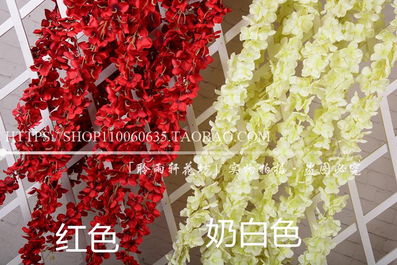 Hoa cẩm tú cầu mô phỏng hoa chuỗi hoa treo tường hoa wisteria hoa chuỗi hoa giả hoa mây đám cưới ngày lễ hoa trang trí hoa - Hoa nhân tạo / Cây / Trái cây cây giả trang trí trong nhà
