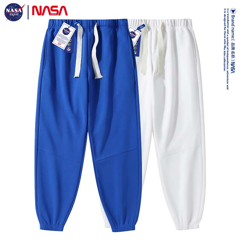 Nasa Collaboration Loose-Fit Sweatpants Unisex Trendy Versatile Casual Pants Couple Student Long Pants Solid Color Jogger Pants