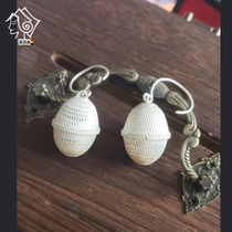 Cool Mountain Yi Pure Silver Ear Ring Female Pure Handmade Large Mesh Pearl Silver Pearl Earrings Original Minimalist National Wind Earrings
