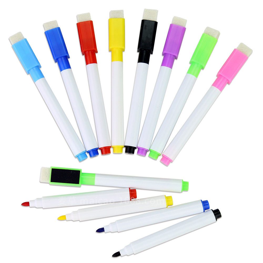 White Board Pens Wholesale Wipe Card Whiteboard Accessories Remember Sign Pen With Brush With Magnetic Water Repeatedly Erasable Pen Custom Manufacturer