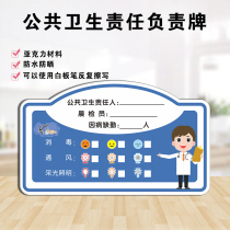 On-site health responsible person reminder sign plate cleaning area responsible person Public Health responsible person