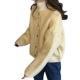 Весенний осенний желтый свитер, куртка, трикотажный кардиган, оверсайз