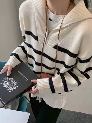 Весенний осенний трикотажный кардиган, куртка с молнией, базовый приятный телу свитер для отдыха, оверсайз