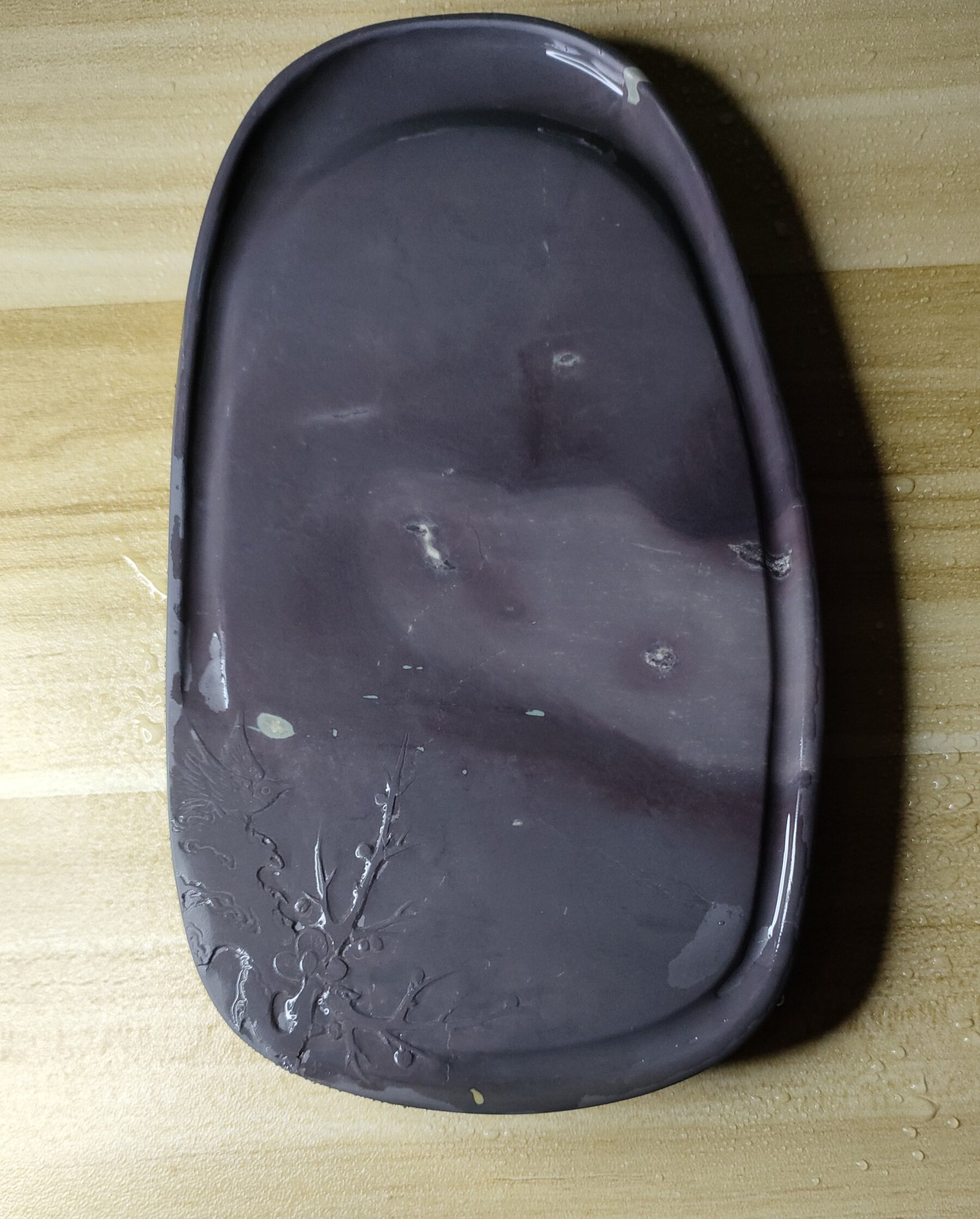 товар из китая 忠心端砚 真正三大名坑旧坑仔岩 鱼脑冻透底 天青质地 实用收藏