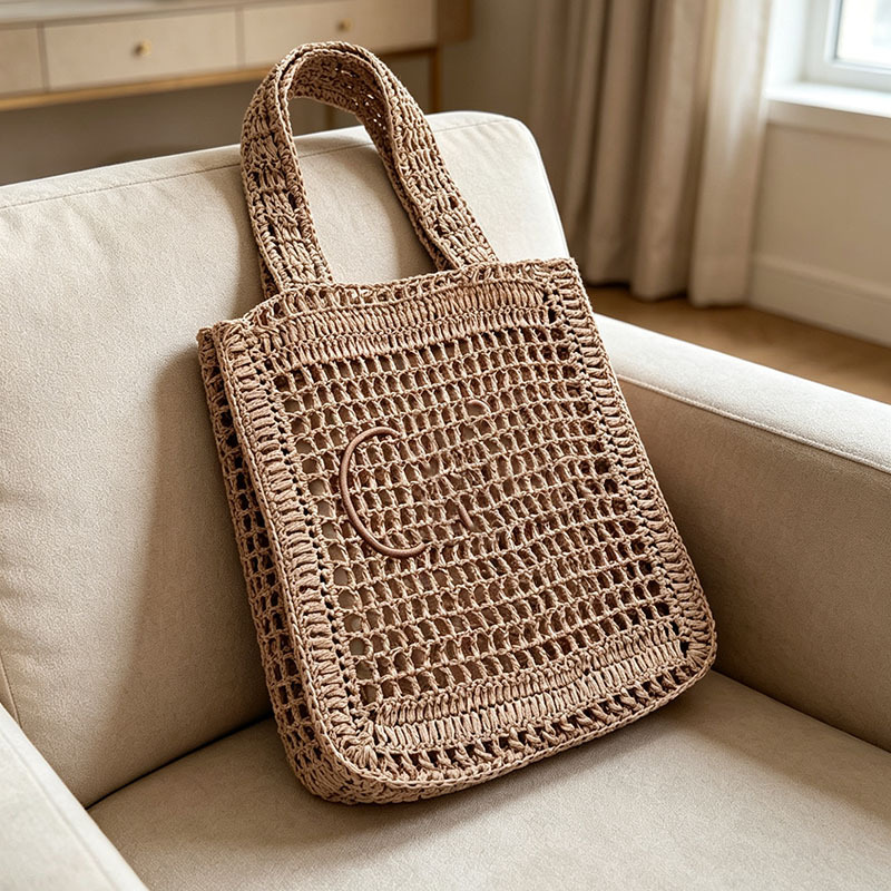 Koujia Summer Travel Vacation Straw Beach Bag for Women, Vintage Hollow Out Shoulder Woven Bag, Large Capacity Tote Bag, Trendy Koujia Summer Travel Vacation Straw Beach Bag for Women, Vintage Hollow Out Shoulder Woven Bag, Large Capacity Tote Bag, Trendy