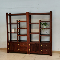 Old ship wood bou ancient frame solid wood shelving multi-treasure cabinet imitation antique tea shelf partition antique display case living room