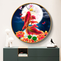 Lotus Brocade Carp Hand Cross Embroidered 2021 New Line Embroidered Living Room Genguan Bedroom Full Embroidered Carp Yourself Embroidered small pieces