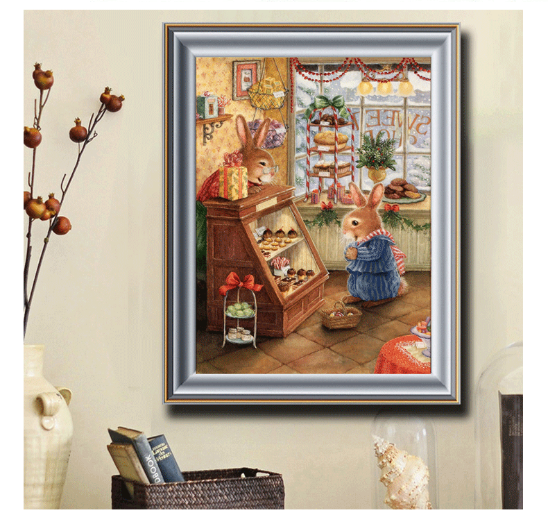 Mona Lisa cross stitch miếng nhỏ Peter Rabbit của bức tranh mới và ấm áp phòng khách cartoon phòng ngủ cửa hàng thỏ - Công cụ & phụ kiện Cross-stitch tranh thêu chữ tâm