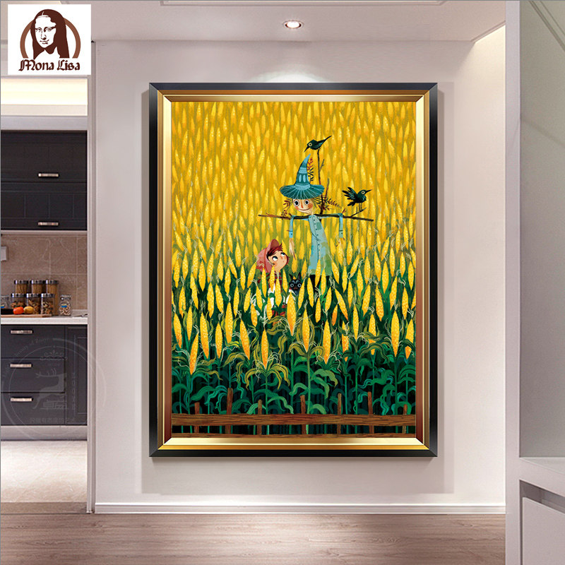 Mona Lisa 2021 new line embroidered herself embroidered golden wheat field Living room Modern European-style children's cross stitch