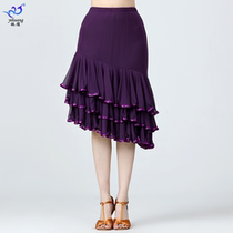 New national standard dance skirt new dance mid-length skirt square dance suit ballroom dance large swing skirt ballroom dance skirt for women