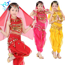 New childrens belly dance suit Indian dance Xinjiang folk dance Tianzhu girl stage table performance costume